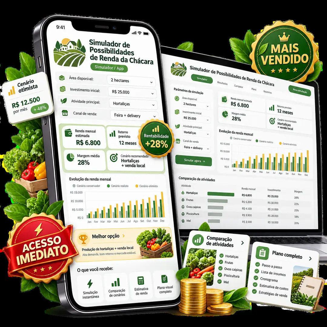 Plano Completo — Simulador de Lucro para Pequenas Chácaras — Produção, Custos e Rentabilidade